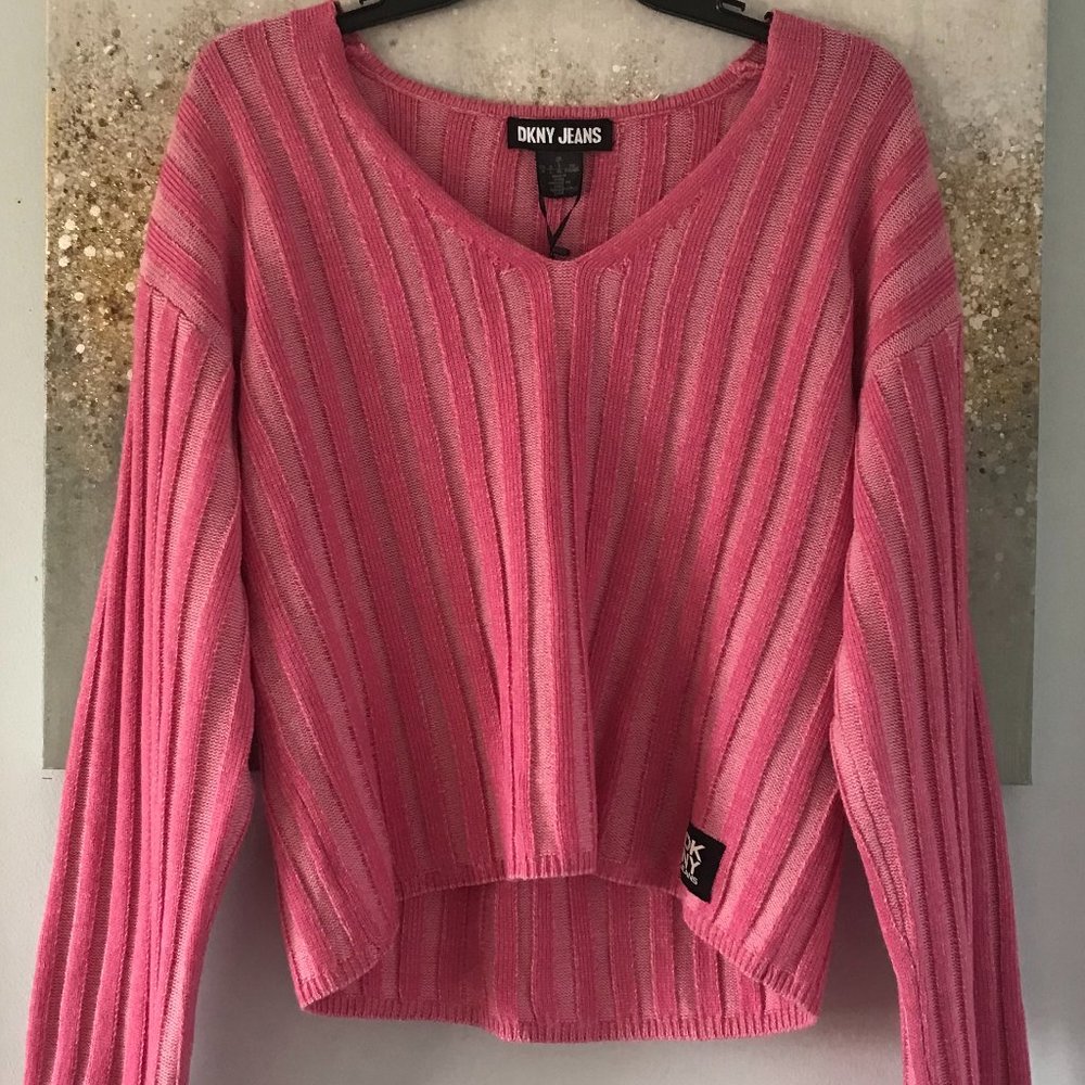 DKNY Pink Ribbed Sweater (NWT)